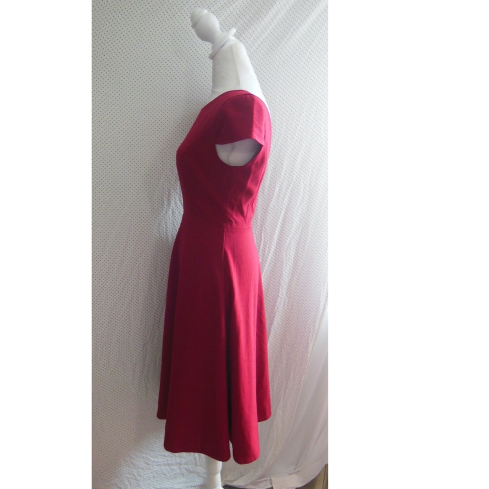 NEW DRESS THE POPULATION Livia GARNET Red Fit & Flare MIDI Cocktail DRESS S - Picture 6 of 14